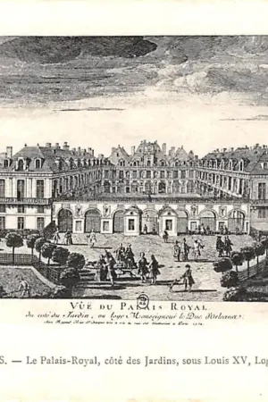 Frankrijk Ancien Paris Le Palais-Royal, cote des Jardins , sous Louis XV, Logis du Duc d'Orleans France Europa HC52273 Wysoka jakość