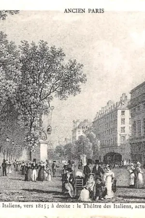 Oferta Frankrijk Ancien Paris Le Boulevard des Italiens, vers 1815; a droite; le Theatre des Italiens, actuellement l'Opera-Comique France Europa HC52296