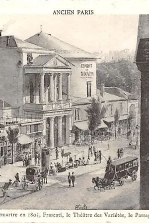 Premium Frankrijk Ancien Paris Le Boulevard Montmnartre en 1805, Frascati, le Theatre des Varietes, le Passage des Panorama France Europa HC52295
