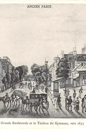 Ostatnia szansa Frankrijk Ancien Paris Les Grands Boulevards et le Theatre du Gymnase, vers 1835 France Europa HC52294