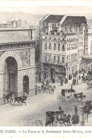 Frankrijk Ancien Paris La Forte et le Boulevard Saint-Martin, vers 1840 France Europa HC52293 Bezpieczna płatność