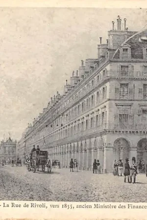Tani Frankrijk Ancien Paris La Rue de Rivoli, vers 1835, ancien Ministere des Finances, brule en 1870 France Europa HC52264