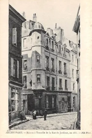 Frankrijk Ancien Paris Maison a Tourelle de la Rue du Jardiner, en 1861 France Europa HC52262 Rabat