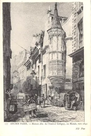 Kup teraz Frankrijk Ancien Paris Maison dite de l'Amiral Coligny, au Marais, vers 1840 France Europa HC52256
