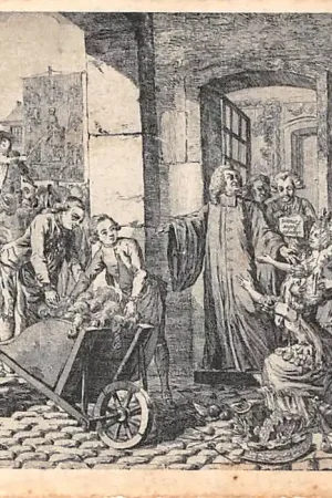 Tylko dziś Frankrijk Moeurs et Costumes de L\\u2019Ancien Paris La repression de la Debauche vers 1780 France Vintage Klederdracht Europa HC52249