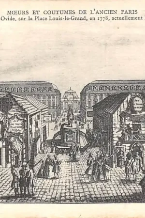 Darmowa dostawa Frankrijk Moeurs et Costumes de L\\u2019Ancien Paris La Foire Saint-Ovide sur la Place Louis-le-Grand, en 1778, actuellement Place Vendome France Vintage Klederdracht Europa HC52248
