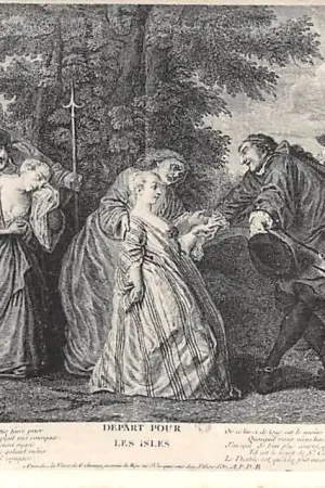 Frankrijk Moeurs et Costumes de L\\u2019Ancien Paris Le Depart pour les Isles; Femmes de debauche transportees aux Colonies France Vintage Klederdracht Europa HC52242 Rabat