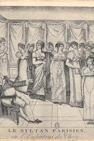 Frankrijk Moeurs et Costumes de L\\u2019Ancien Paris Le Sultan Parisien ou l'Embarras du Choix France Vintage Klederdracht Europa HC52234 Zamów teraz