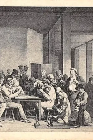 Frankrijk Moeurs et Costumes de L\\u2019Ancien Paris Le cabaret (1825) France Vintage Klederdracht Europa HC52233 Oferta