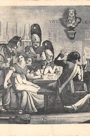 Szybka dostawa Frankrijk Moeurs et Costumes de L\\u2019Ancien Paris Un corps de Garde de la Garde Nationale en 1822 France Vintage Klederdracht Europa HC52231