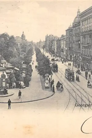 Duitsland Hannover Georgstrasse met paardentrams Tram 1904 Deutschland Europa HC52168 Zamów teraz