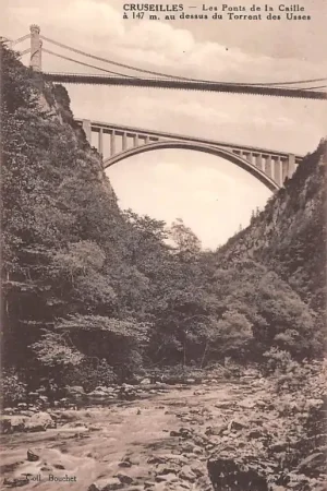 Frankrijk Cruseilles Les Ponts de Caille a 147 m. au dessins du Torrent des Usses Spoorbrug Spoorwegen France Europa HC51441 Ekspresowa dostawa