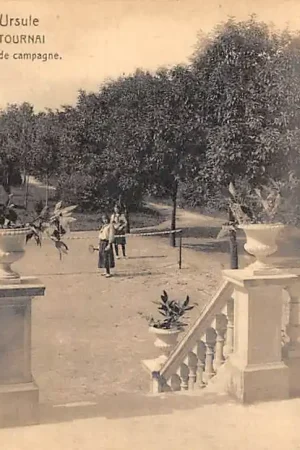 Oryginalny België Doornik Tournai Pensionnat Sainte-Ursule Rue des Carmes 10 Pleine de jeux et tennis Maison de Campagne Europa HC51132