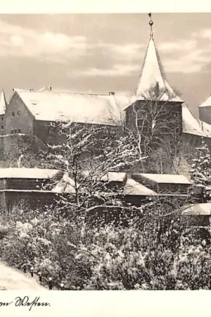 Duitsland Nürnberg Die Burg von Westen in de sneeuw Winter Kasteel Deutschland Europa HC51084 Zwrot pieniędzy