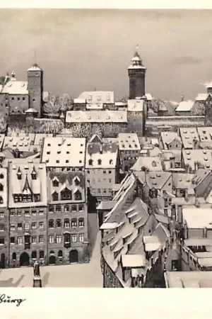 Duitsland Nürnberg Blick auf die Burg in de sneeuw Winter Kasteel Deutschland EuropaHC51083 Oferta limitowana