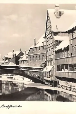 Tylko dziś Duitsland Nürnberg Fleischbrucke in de sneeuw Winter Deutschland Europa HC51081