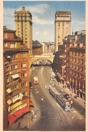 Zweden Stockholm Tram Kungsgatan och Kungstornen 1952 Sverige Sweden Europa HC51078 Wysoka jakość