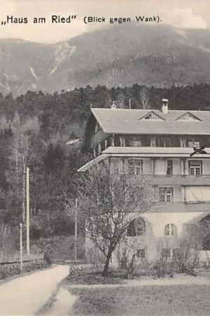 Darmowa dostawa Duitsland Partenkirchen - Kainzenbad Haus am Ried Blick gegen Wank 1916 Deutschland Europa HC50983
