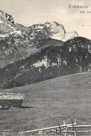 Duitsland Eckbauer bei Partenkircher mit Alpspitze, Zugspitze u. Waxenstein 1916 Deutschland Europa HC50982 Wysoka jakość