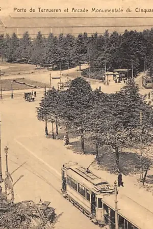 België Brussel Bruxelles Trams Porte de Tervueren et Arcade Monumentale de Cinquantenaire Jaren 20 Europa HC50274 Rabat