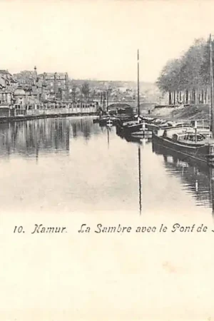 België Namur La Sambre avec le Pont de Salzines Binnenvaart schepen Namen 1900 Europa HC50257 Popularny