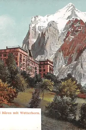 Niska cena Zwitserland Grindelwald Hotel Baren mit Wetterhorn Schweiz Suisse Switzerland Europa HC49237