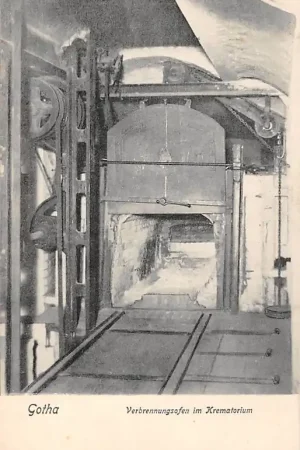 Wysoka jakość Duitsland Gotha Verbrennungsofen im Kramatorium 1905 Crematorium Verbrandingsoven Deutschland Europa HC49046