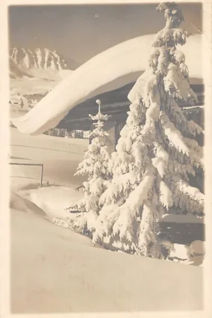 Zwitserland Lenzerheide Huis in de sneeuw Fotokaart Schweiz Switzerland Suisse Europa HC49040 Zamów teraz