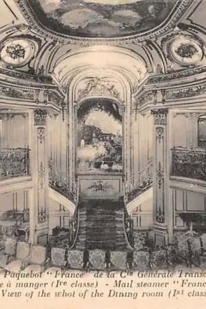 Zamów teraz Frankrijk Le Havre La Paquebot France de la Cie. Generale Transatlantique, Vue generale de la Salle a manger 1re classe Scheepvaart Schepen Europa HC48789