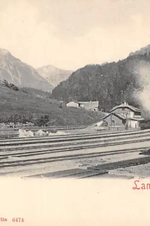Oostenrijk Langen Arlbergbahn Stoomtrein met wagons Station Bahnhof 1900 Spoorwegen Treinen Austria Österreich Europa HC47799 Nowość