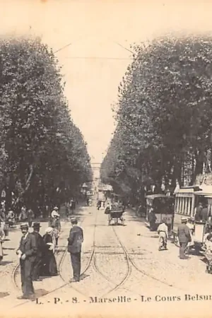Frankrijk Marseille Le Cours Belsunce met tram 1900 France Europa HC47783 Nowość