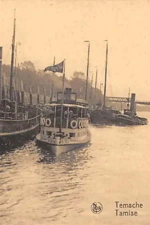 Kup teraz België Temsche Zicht op draaiende brug Sleepboot Scheepvaart Europa HC47745