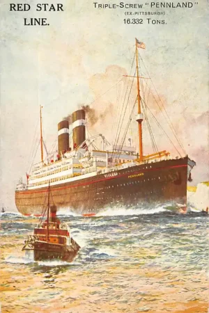 Wyprzedaż Scheepvaart Antwerpen Red Star Line Triple-Screw Pennland (ex-Pittsburgh) Sleepboot Schepen België Europa HC47660