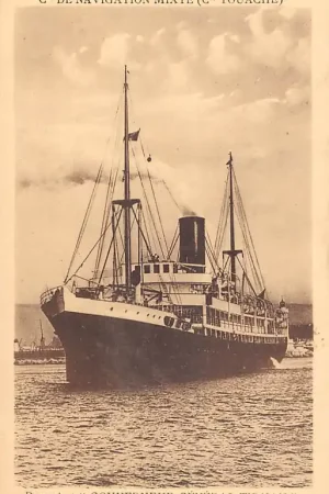 Scheepvaart Paquebot Gouverneur General Tirman Cie de Navigation Mixte (Cie Touache) SChepen Frankrijk France Europa HC47659 Premium