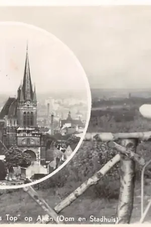 Vaals Panorama vanaf Neerlands Top op Aken Dom Stadhuis Limburg Aachen Deutschland Europa HC47589 Popularny