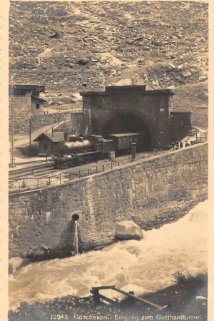 Zwitserland Goschenen Eing. Gotthardttunnel Zug Bahn Treinen Schweiz Switzerland Suisse Europa HC46599 Ostatnia szansa