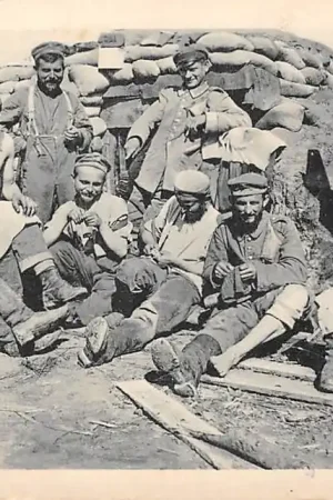 Duitsland Militair WO1 19174-1918 Feldpostkarte Buchen Lauenburg Herzliche Grusse aus dem Felde Erfolgreiche Jagd inm Schutzengraben Soldaten Deutschland Europa HC45396 Szybka dostawa