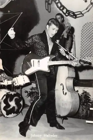 Muziek Johnny Hallyday met gitaar Frankrijk France Europa HC45168 Promocja