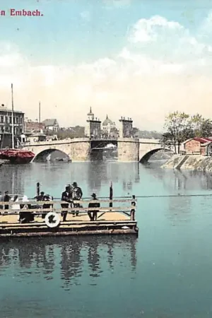 Estland Tartu Dorpat Die Fahre uber deb Embach Veer pont Estonia Europa HC43292 Autentyczny