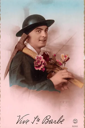 Frankrijk Vintage Vive Ste. Barbe Mijn werker Fantasie France Europa HC42864 Popularny