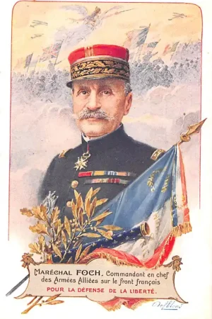Frankrijk WO1 1914-1918 Marechal Foch, Commandant en chef des Armees Alliees sur le front Francais Militair Europa HC42366 Promocja