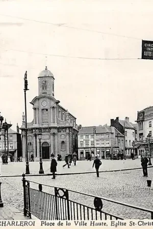 België Charleroi Place de la Ville Haute Eglise St-Christophe 1933 Europa HC42235 Wysoka jakość