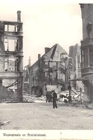 Bezpieczna płatność België Oostende WO2 1940-1945 Oorlogsschade Wapenplaats en Breidelstraat Europa HC42163