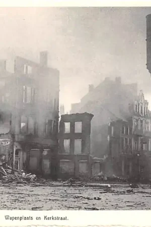 België Oostende WO2 1940-1945 Oorlogsschade Wapenplaats en kerkstraat Europa HC42162 Nowość