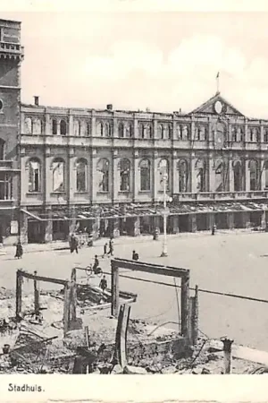 Kup teraz België Oostende WO2 1940-1945 Oorlogsschade Stadhuis Europa HC42157