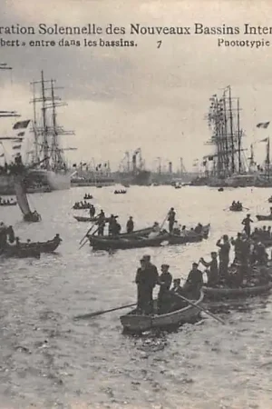 België Antwerpen Anvers Inauguration Solonelle des Nouveaux Bassins Intercalaires 15 Aout 1907 Steamer Prince Albert entre dans les bassins Schepen Scheepvaart Europa HC42152 Oryginalny