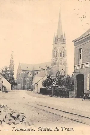 België Arendonk Arendonck 1905 Tramstatie Station du Tram Hotel De Keizer Uitspanning en Logement J. Maes 1907 Europa HC42124 Oryginalny