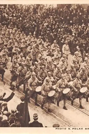 Popularny België Brussel WO1 1918 Militair Defilé Fransche Muziek Lu Musique Française Europa HC41996