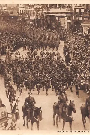 Popularny België Brussel WO1 1918 Militair Defilé Schotse Muziek A scottish Band EuropaHC41995