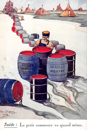 Wysoka jakość Zweden WO1 1914-1918 Suede La petit commerce va quand meme Illustrator Em. Dupuis 1916 Cartoon Sverige Sweden Europa HC41868